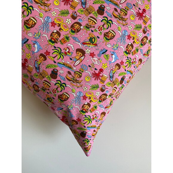 Keiki Summer Pattern Pink Pillowcase | Handmade | 100% Cotton - Picture 3 of 4